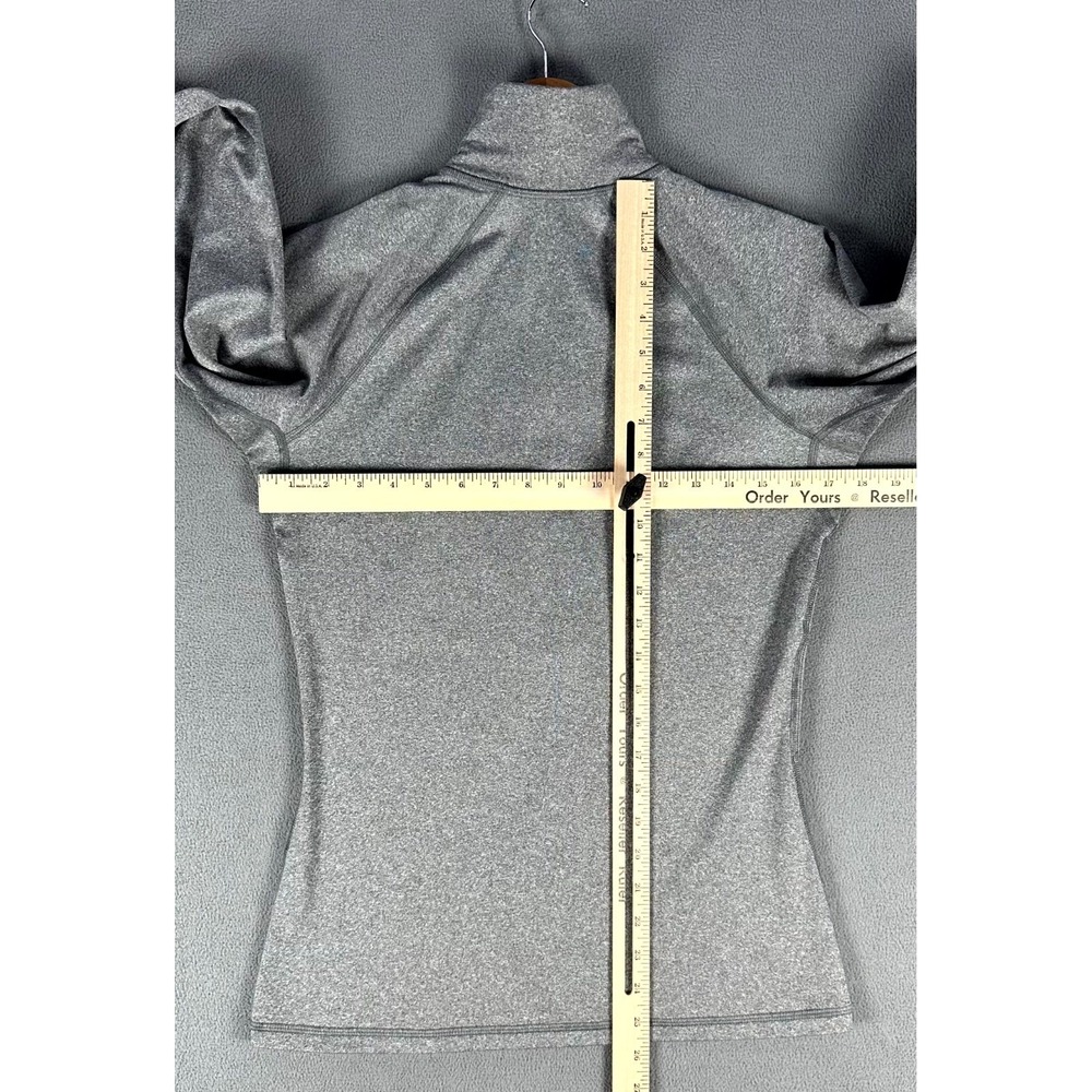 Nike Half Zip Womens Medium Grey Pro Hyperwarm‎ Thumb Loop Performance Running - Picture 9 of 9